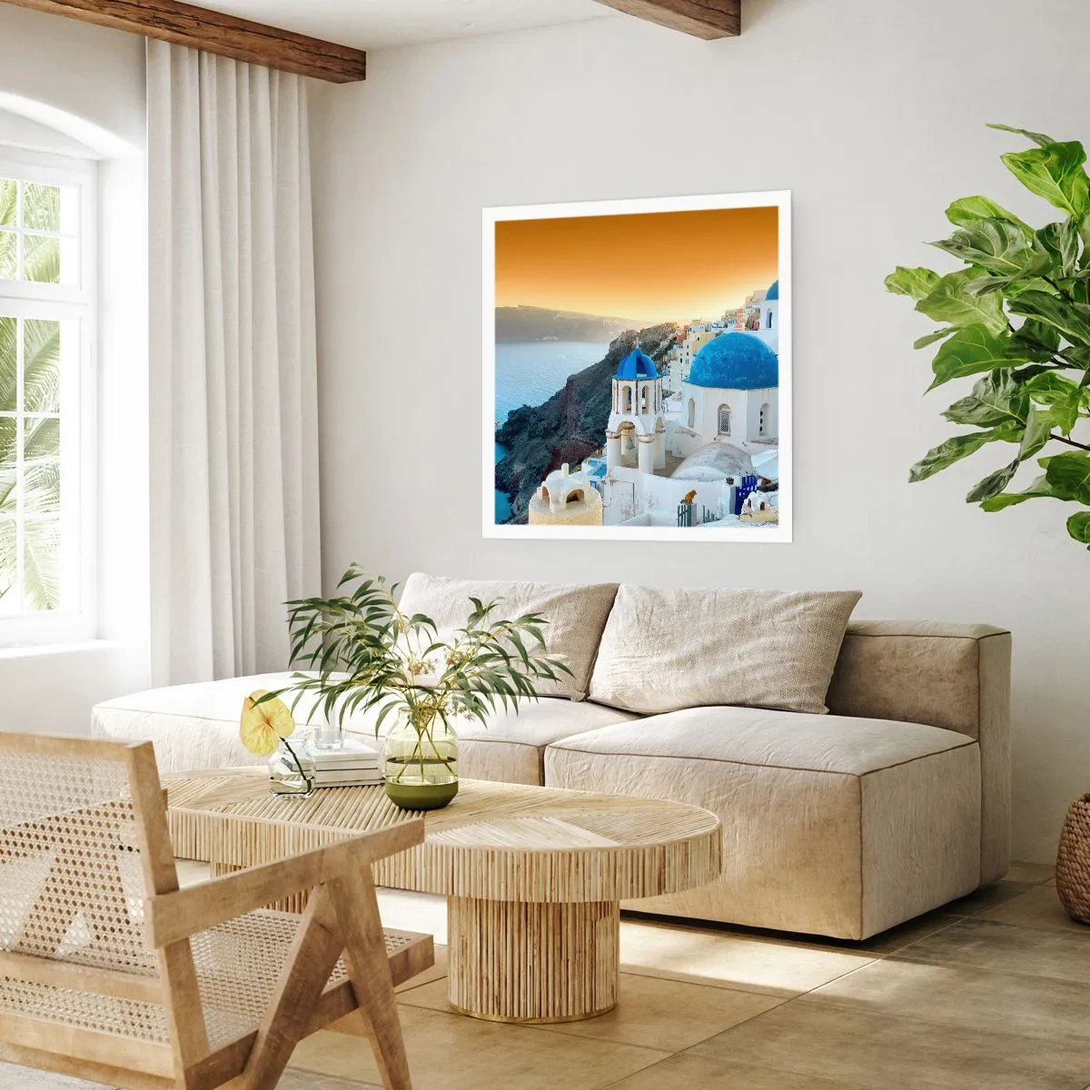 Poster - Santorini - îmbrățișat de stânci - 60x60 cm