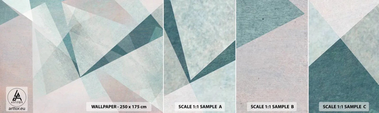 Mostră tapet autocolant Deluxe Sticker - Calm și totuși dinamic - Abstracția, Bucată, Model modern - 100x30 cm