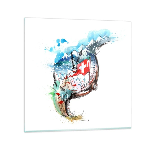 Tablou pe sticlă - Spiritul Elveției - 30x30 cm