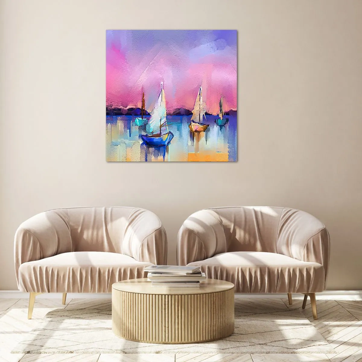 Tablou pe sticlă - Direcția: ape largi - 60x60 cm