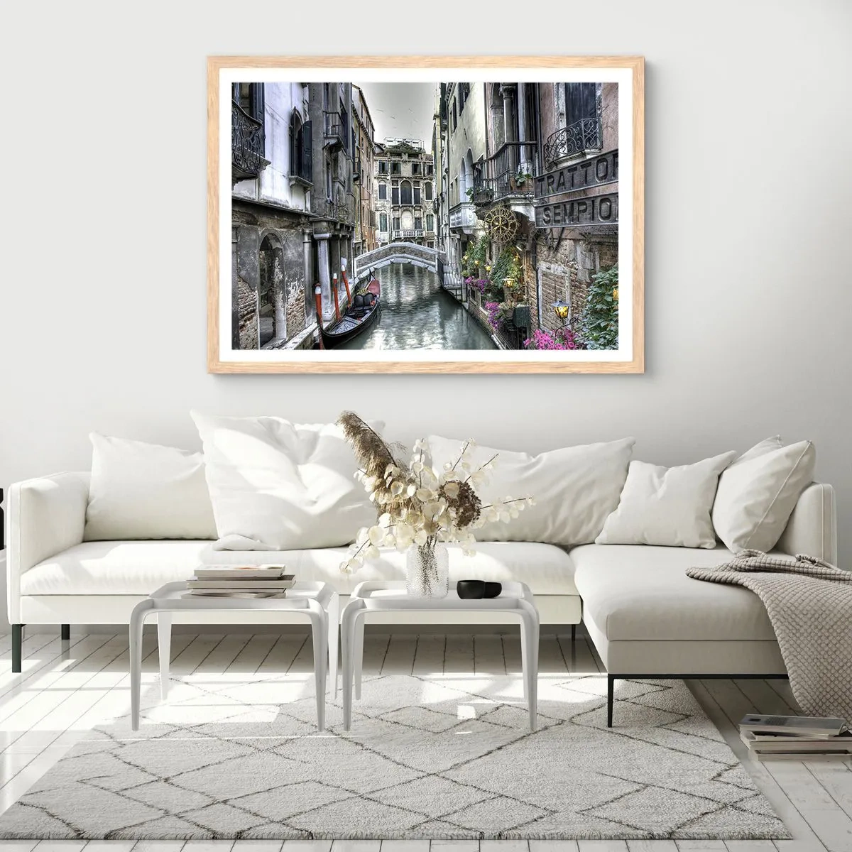 Poster în ramă de stejar deschis - Timp de secole în reverie tăcută - 91x61 cm