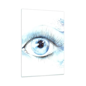 Tablou pe sticlă - Scufundă-te în albastrul privirii - 50x70 cm