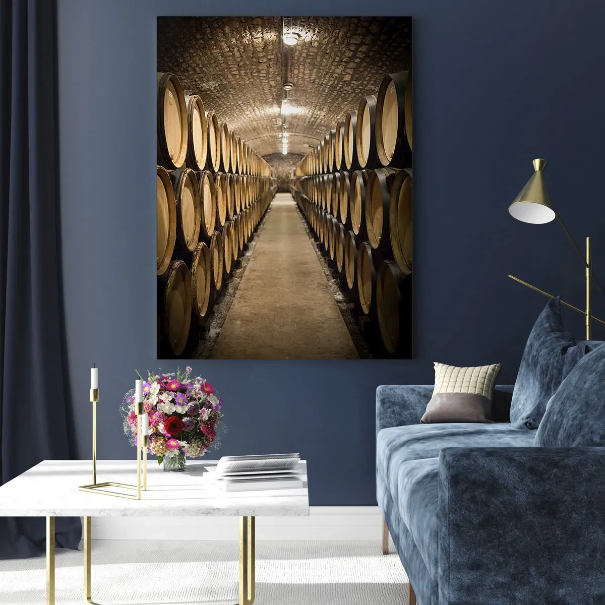 Tablou pe sticlă - În pivniță de vin - 70x100 cm