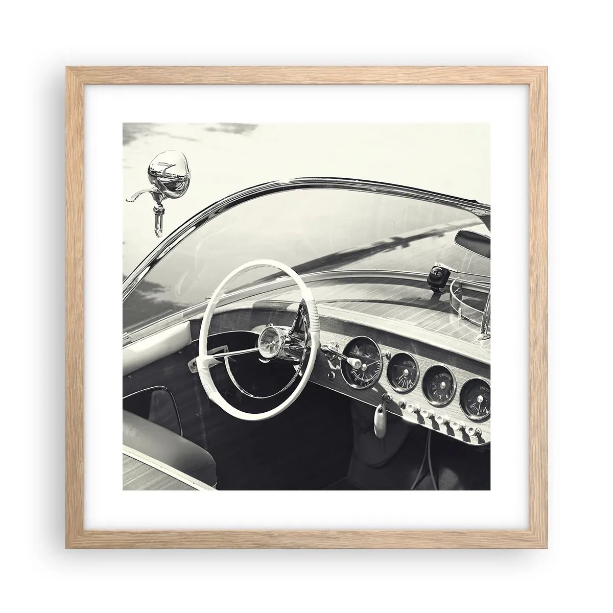 Poster în ramă de stejar deschis - E timpul pentru cei bogați - 40x40 cm