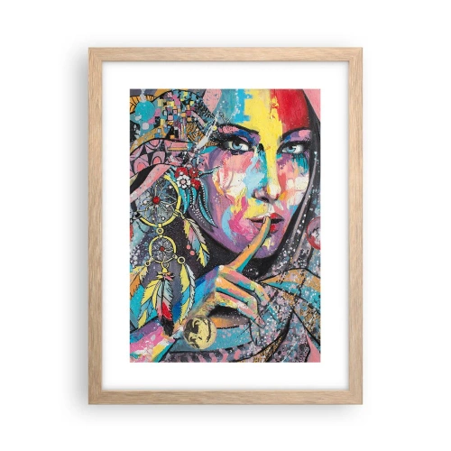 Poster în ramă de stejar deschis - Taci până când înțelegi - 30x40 cm