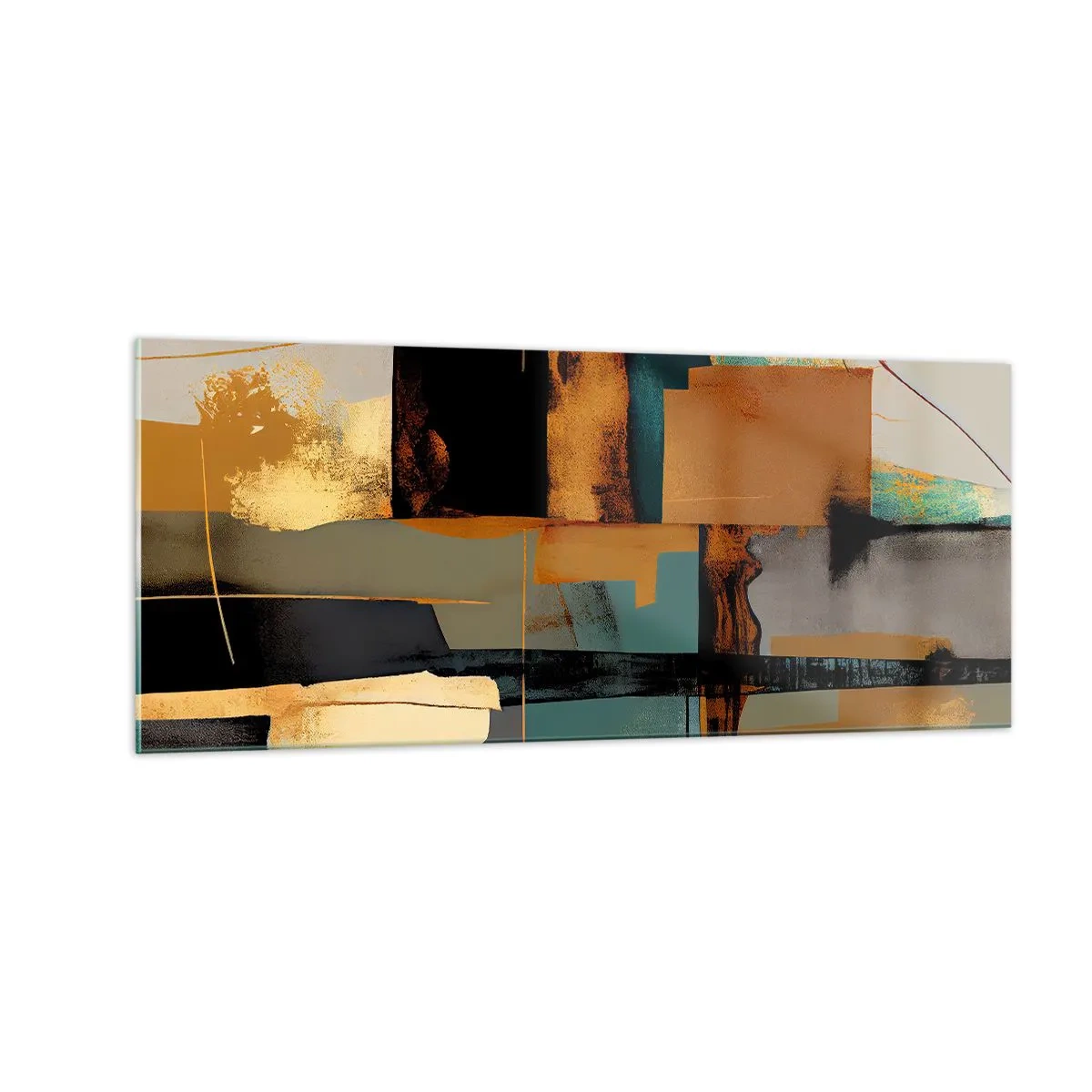 Tablou pe sticlă - Abstracția - lumină și umbră - 100x40 cm