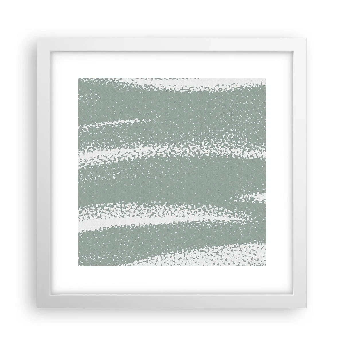 Poster în ramă albă - Abstracție în stil de iarnă - 30x30 cm