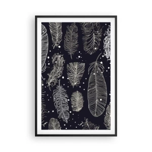 Poster în ramă neagră - Dantelă cu pene - 61x91 cm