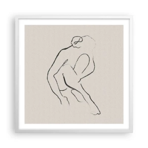 Poster în ramă albă - Schiță intimă - 60x60 cm