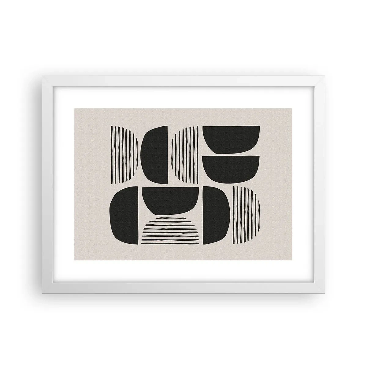 Poster în ramă albă - Jumătăți necomplete - 40x30 cm