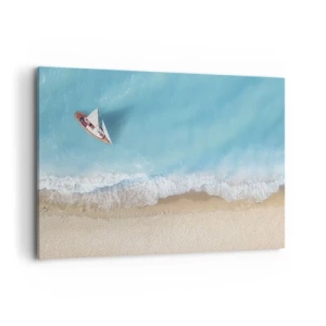 Tablou pe pânză - La frontieră dintre albastru și auriu - 100x70 cm