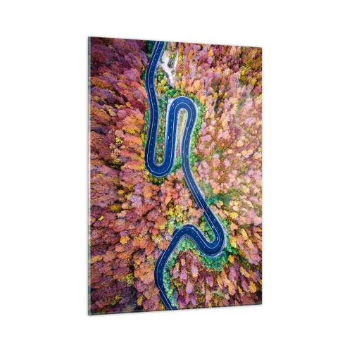 Tablou pe sticlă - Un drum șerpuit prin pădure - 50x70 cm