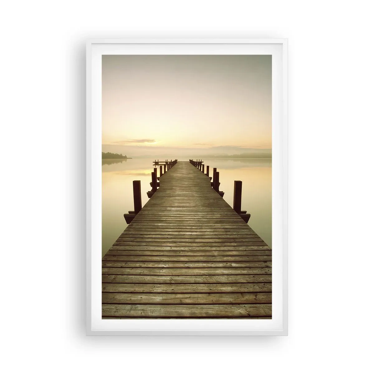 Poster în ramă albă - Înainte de răsărit, zori, lumină - 61x91 cm