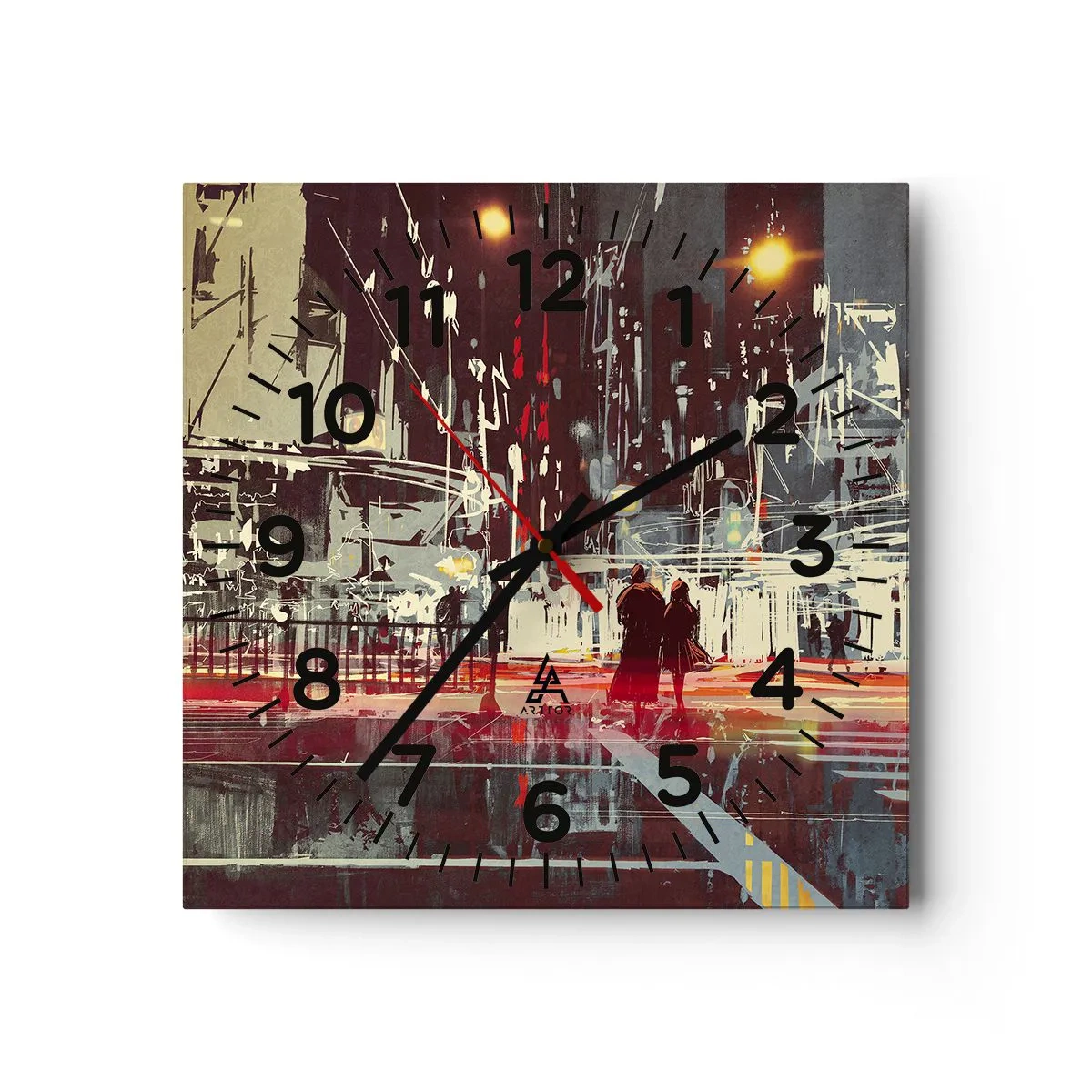 Ceas de perete - Ceas pe sticlă - O trecere metropolitană - 30x30 cm
