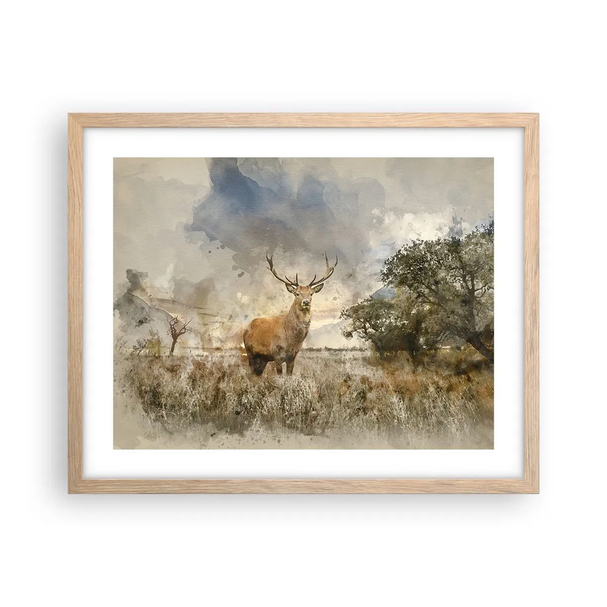 Poster în ramă de stejar deschis - Demnitate - putere - măreție - 50x40 cm