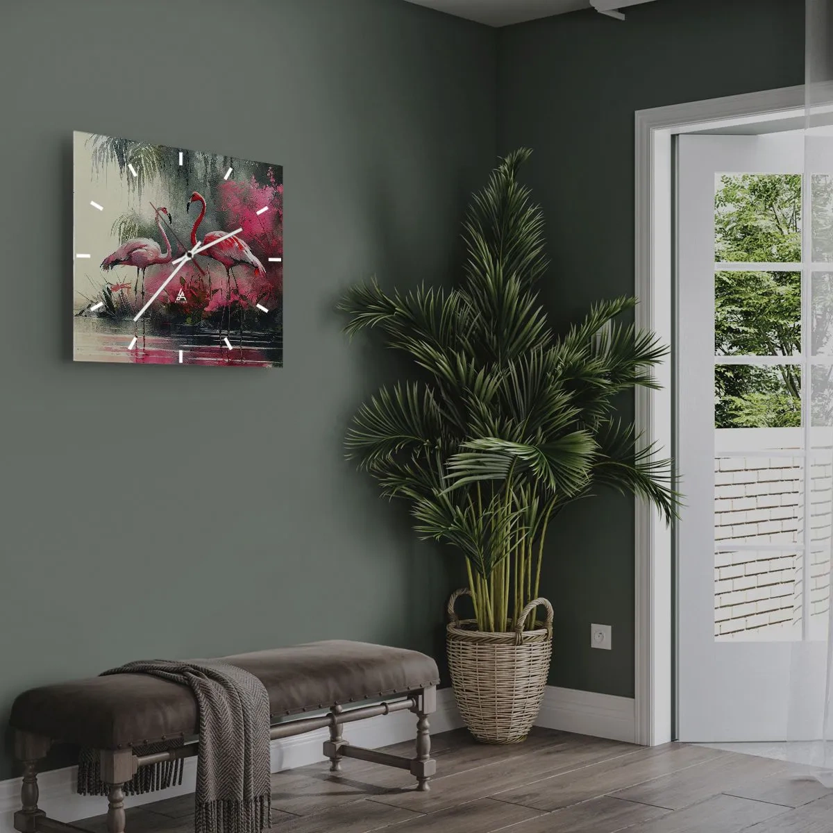 Ceas de perete - Ceas pe sticlă - O lecție de farmec natural - 30x30 cm