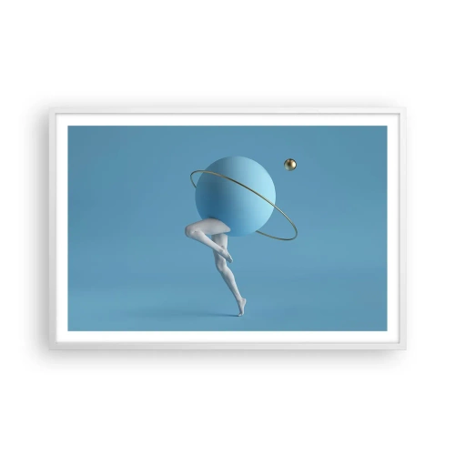 Poster în ramă albă - Și planetele o iau razna - 91x61 cm