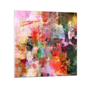 Tablou pe sticlă - O călătorie prin roz - 30x30 cm