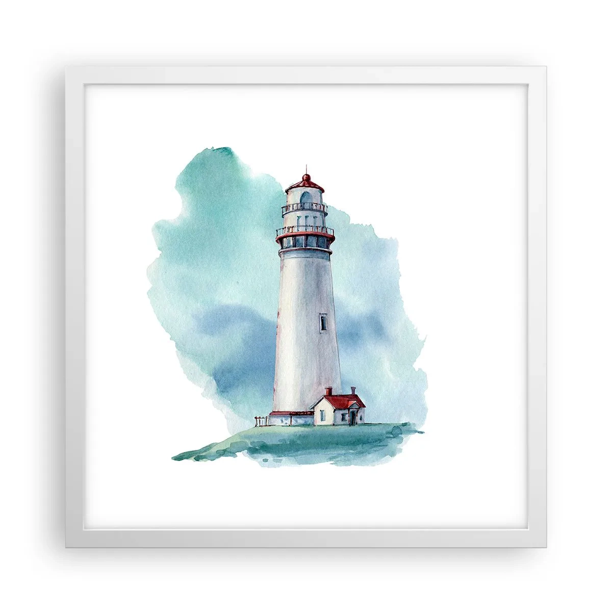 Poster în ramă albă - Sora blândă a albastrului - 40x40 cm