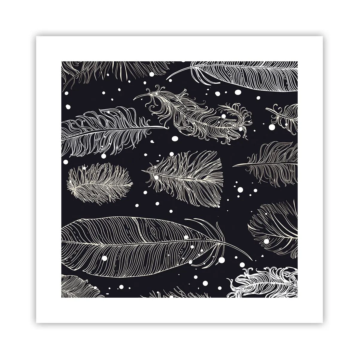 Poster - Dantelă cu pene - 40x40 cm