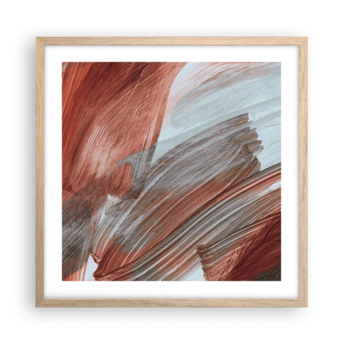 Poster în ramă de stejar deschis - Abstracție autumnală și vântoasă - 50x50 cm