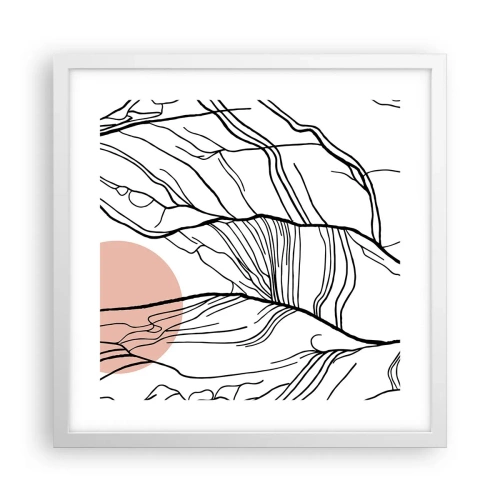 Poster în ramă albă - Într-o rețea de crengi - 40x40 cm