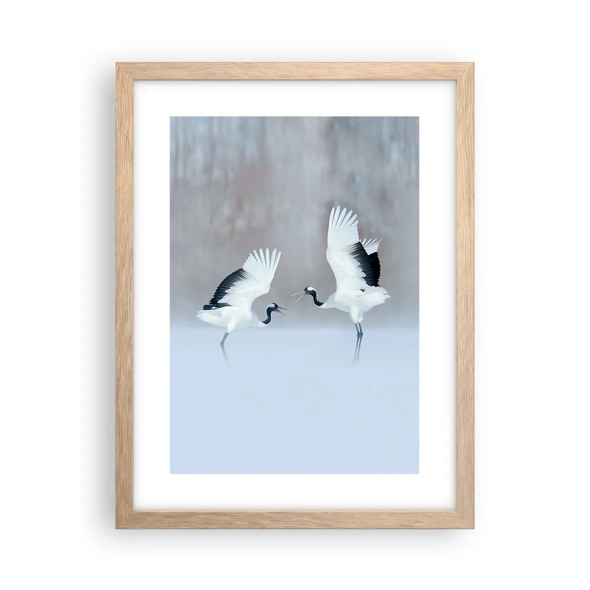 Poster în ramă de stejar deschis - Dansând în ceață - 30x40 cm