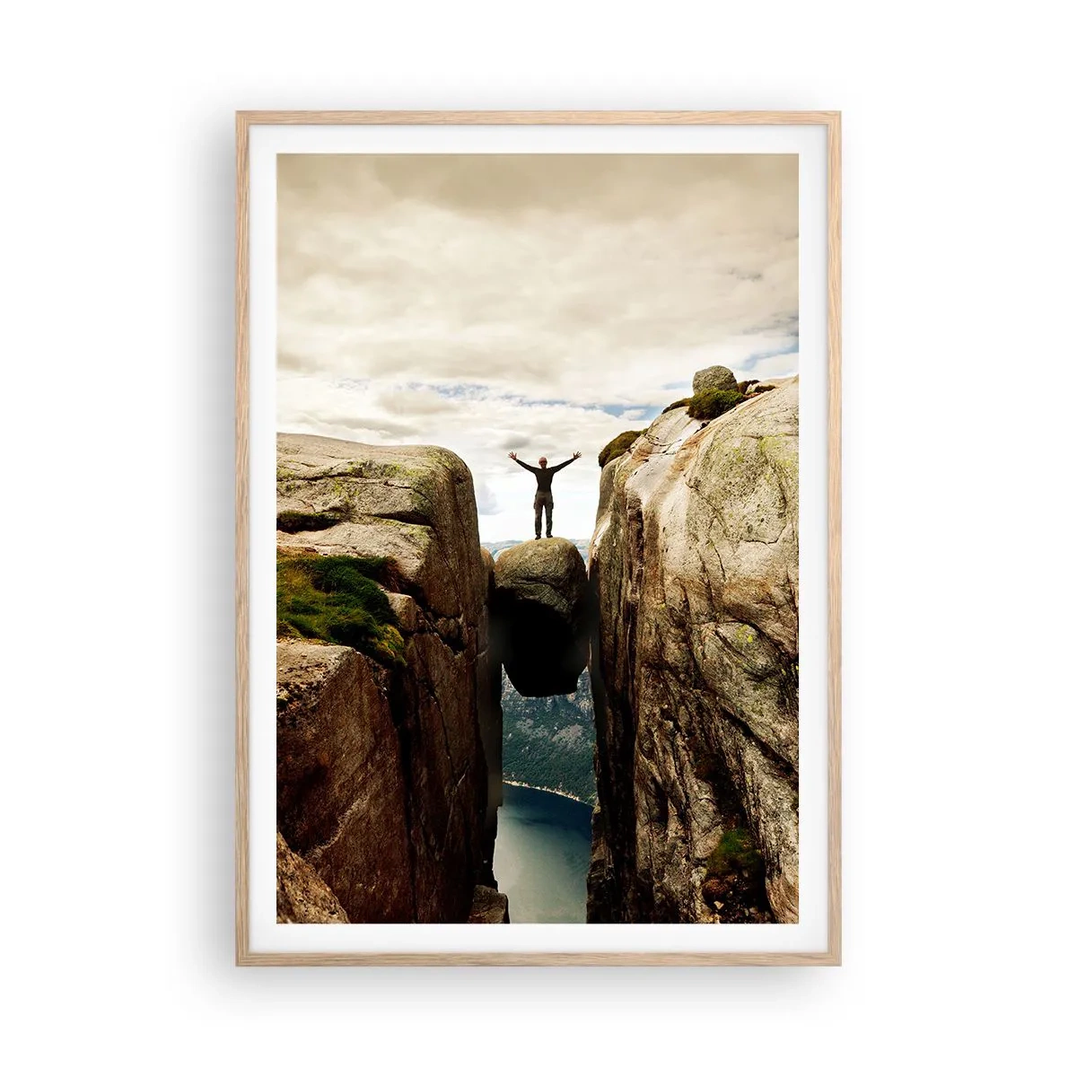 Poster în ramă de stejar deschis - Cum mă simt!? - 70x100 cm