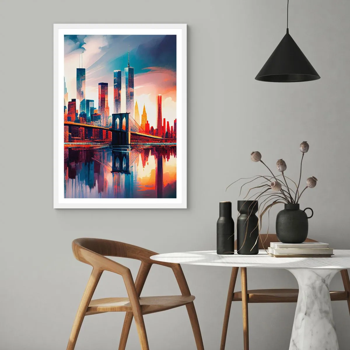 Poster în ramă albă - New York fenomenal - 40x50 cm