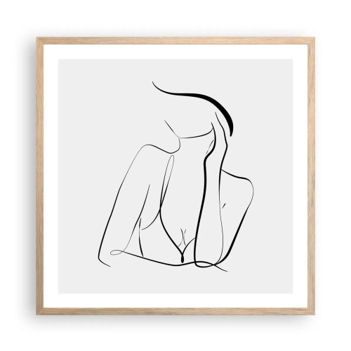 Poster în ramă de stejar deschis - Pe valul unui vis - 60x60 cm