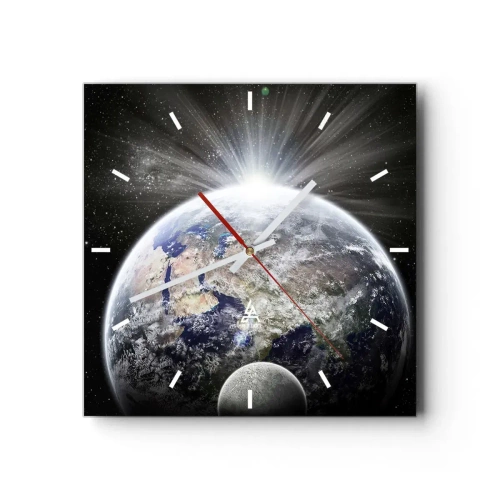 Ceas de perete - Ceas pe sticlă - În plină strălucire - 40x40 cm