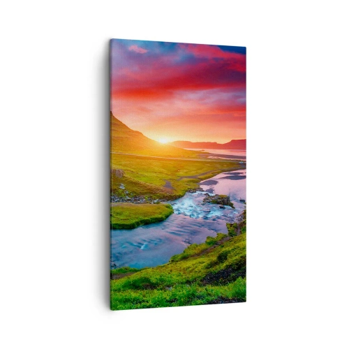 Tablou pe pânză - Islanda - foc și apă - 45x80 cm