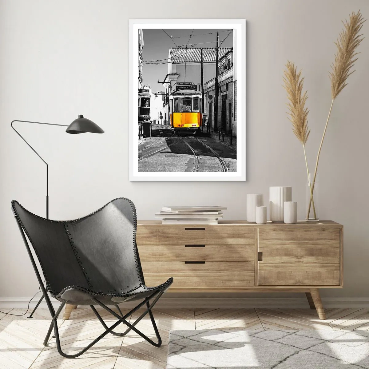 Poster în ramă albă - Spiritul Lisabonei - 40x50 cm