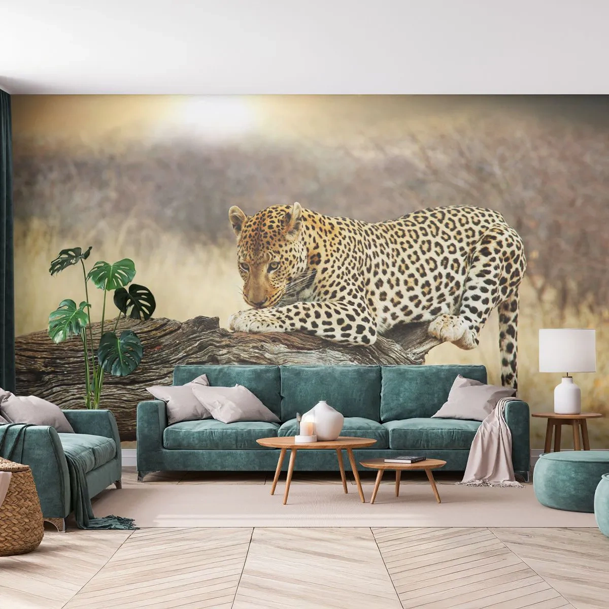 Tapet Premium Canvas - Mă duc pe drumul meu - Animale, leopard, Africa - 250x175 cm