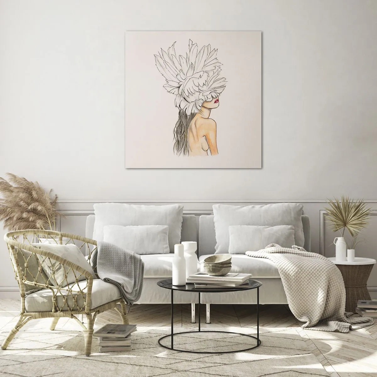 Tablou pe sticlă - Frumusețe încoronată - 70x70 cm