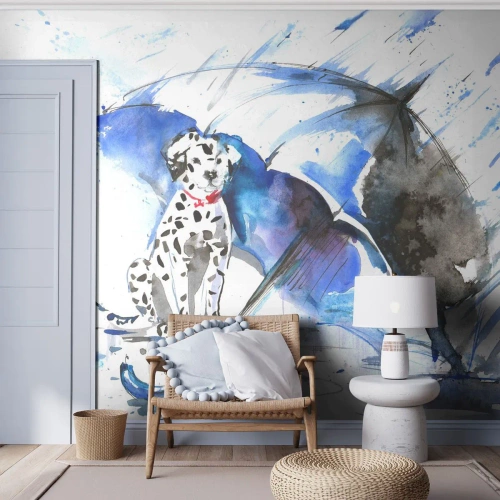 Tapet Autoadeziv Deluxe Sticker - Pentru asta sunt prietenii - Abstracția, Câine, Ploaie - 250x175 cm