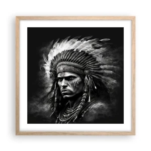 Poster în ramă de stejar deschis - Conducător și luptător - 50x50 cm