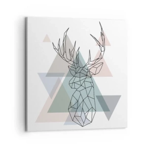 Tablou pe pânză - Într-o pădure geometrică - 60x60 cm