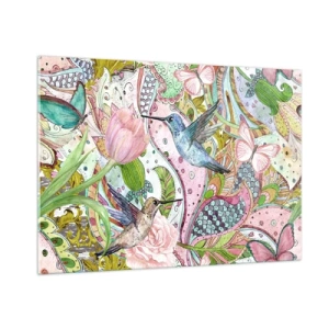 Tablou pe sticlă - Încurcat în viță de vie - 100x70 cm