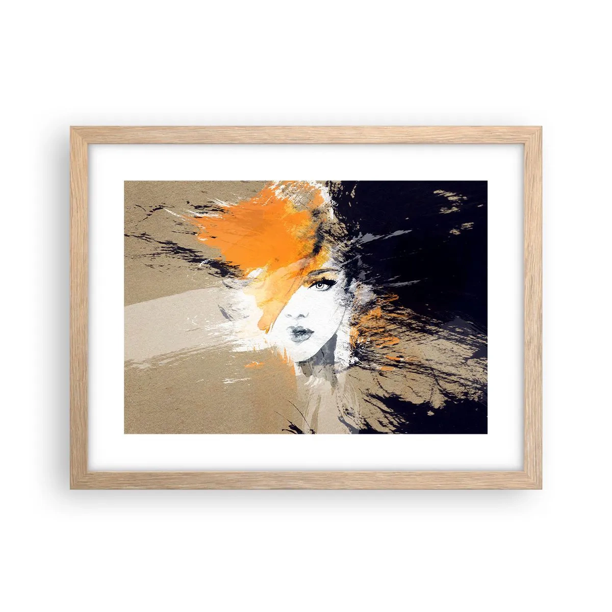 Poster în ramă de stejar deschis - Și se face lumină - 40x30 cm