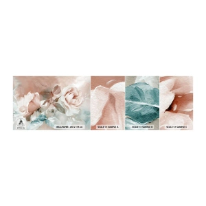 Mostră de Tapet Standard Eco - Spiritul romantismului - Flori, Romantic, Trandafiri - 100x30 cm
