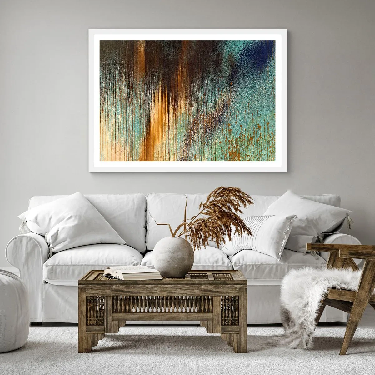 Poster în ramă albă - O compoziție cromatică neaccidentală - 40x40 cm