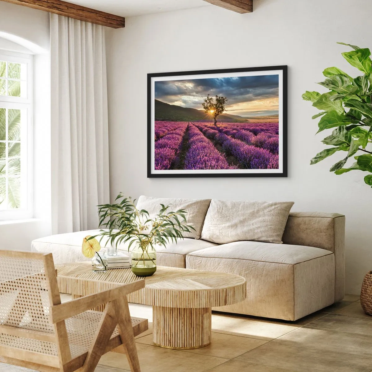 Poster în ramă neagră - Aroma în liliac - 70x50 cm