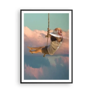 Poster în ramă neagră - Distracție în nori - 70x100 cm
