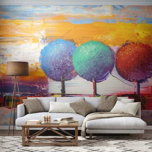 Tapet Premium Canvas - Trei copaci - Peisaj, Copaci, Bucată - 450x315 cm
