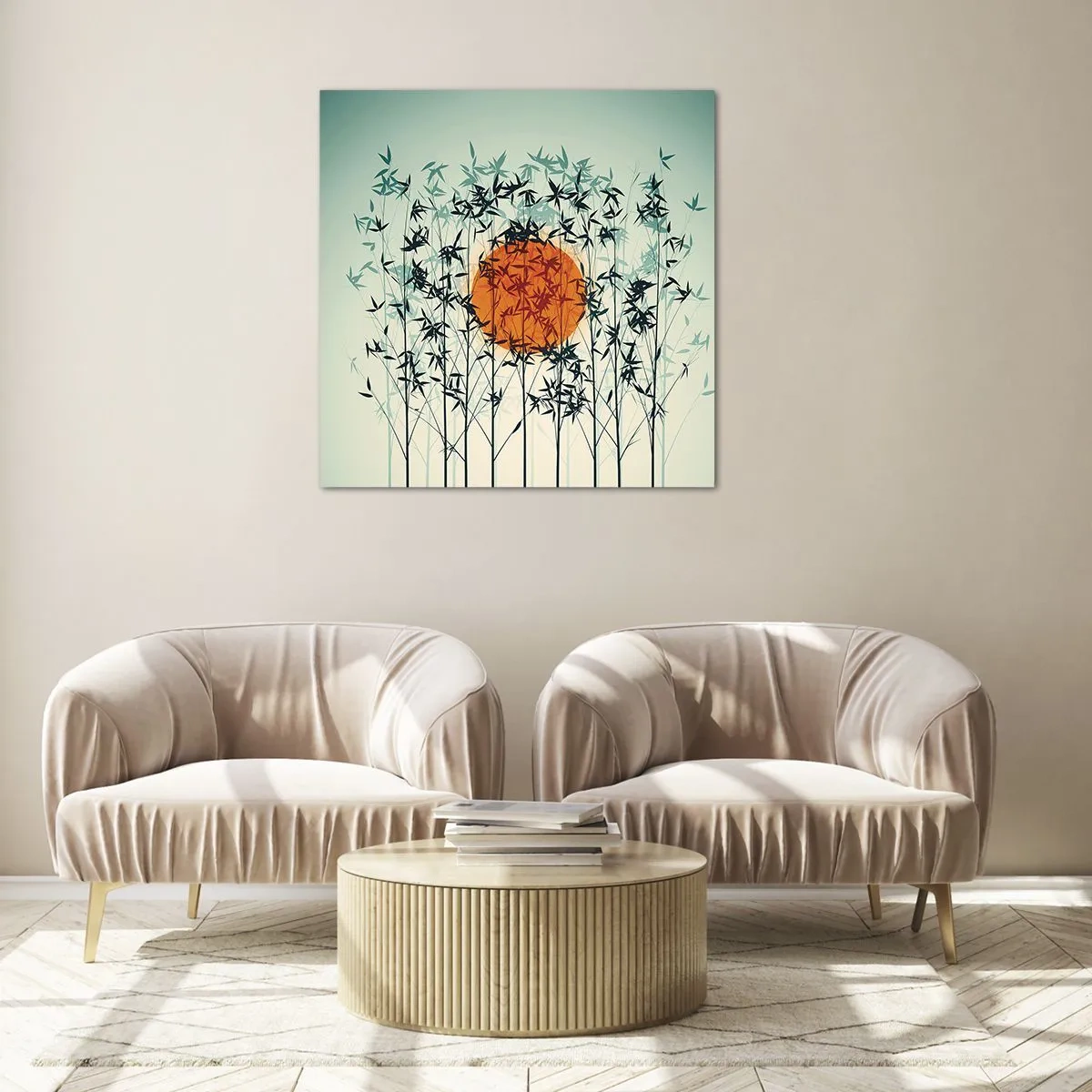 Tablou pe sticlă - Soarele japonez - 40x40 cm