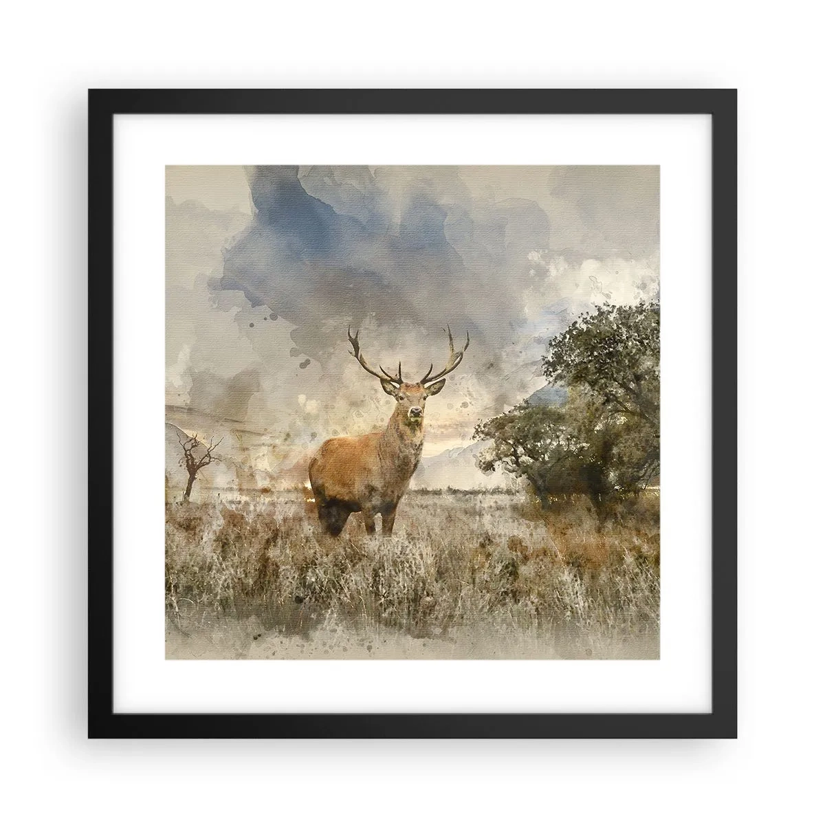 Poster în ramă neagră - Demnitate - putere - măreție - 40x40 cm