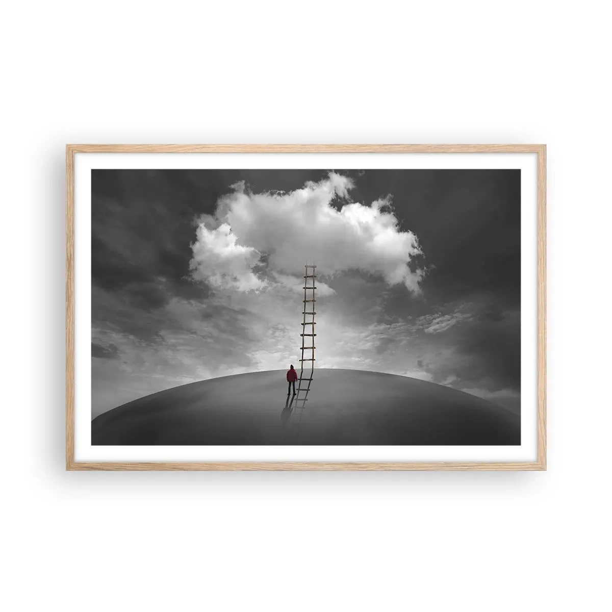 Poster în ramă de stejar deschis - Orice este posibil - 91x61 cm