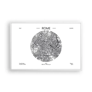 Poster în ramă albă - Anatomia Romei - 91x61 cm