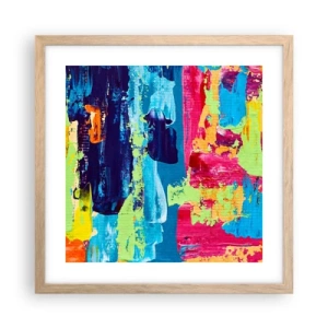 Poster în ramă de stejar deschis - Viața este frumoasă! - 40x40 cm